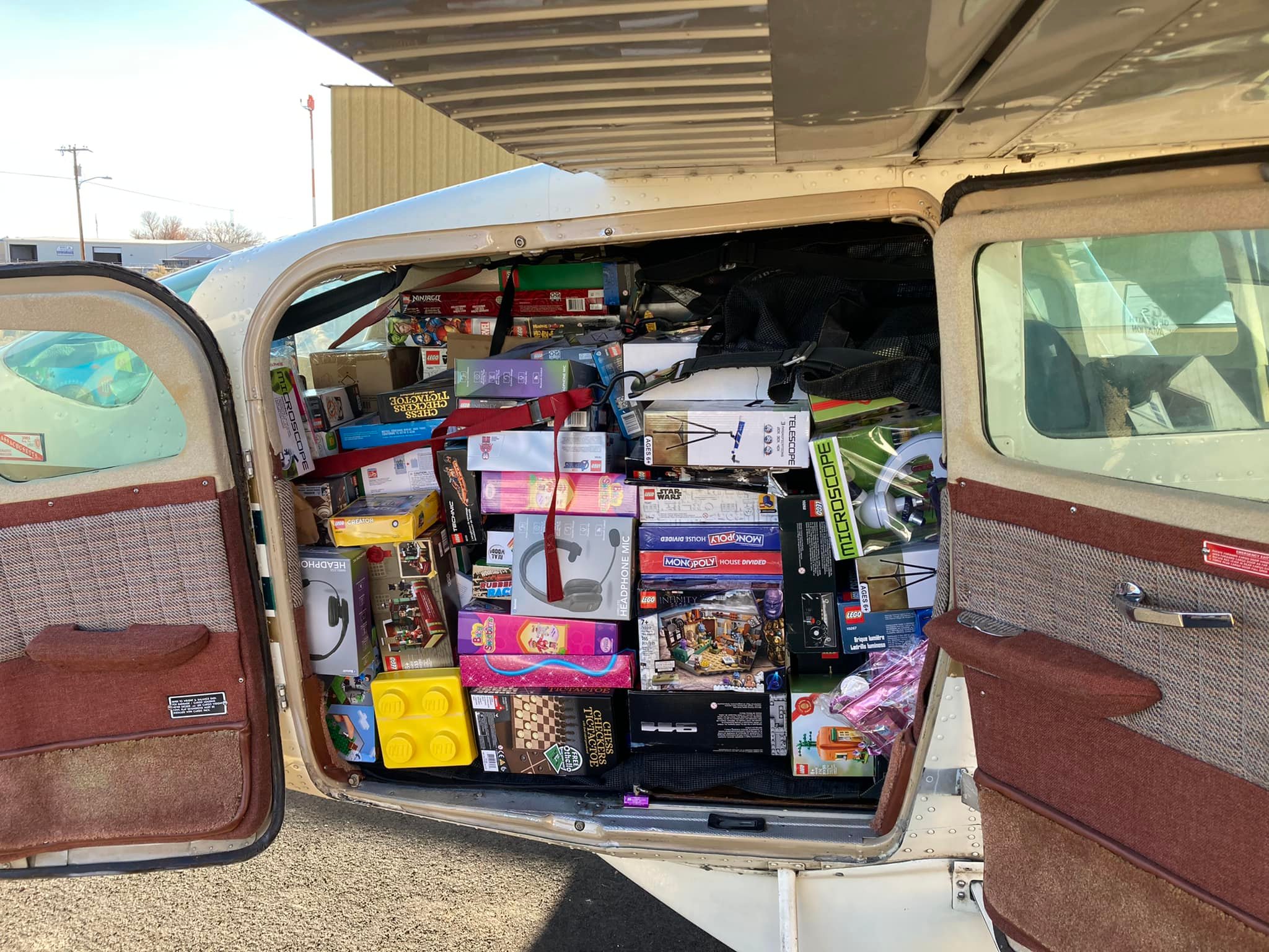 Plane with gifts inside