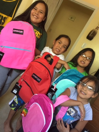 Kids grateful for their new school supplies!