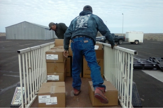 Truck with donations